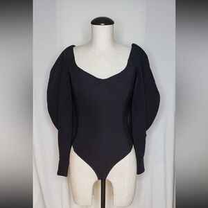 Zara Black Dramatic Sleeve Bodysuit